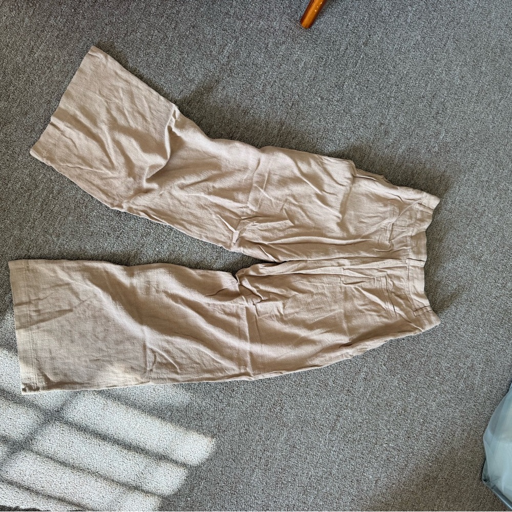 Princess Polly Linen Tan pants - Picture 2 of 5